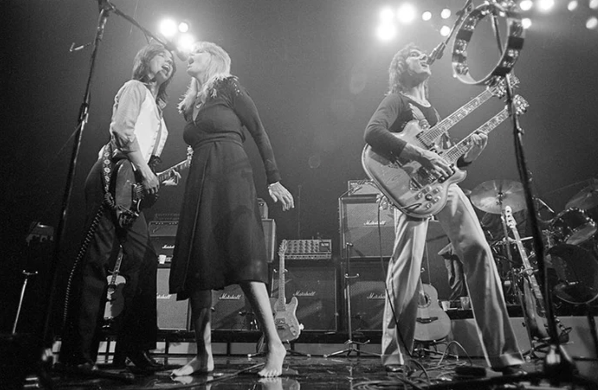 The band harmonizing 